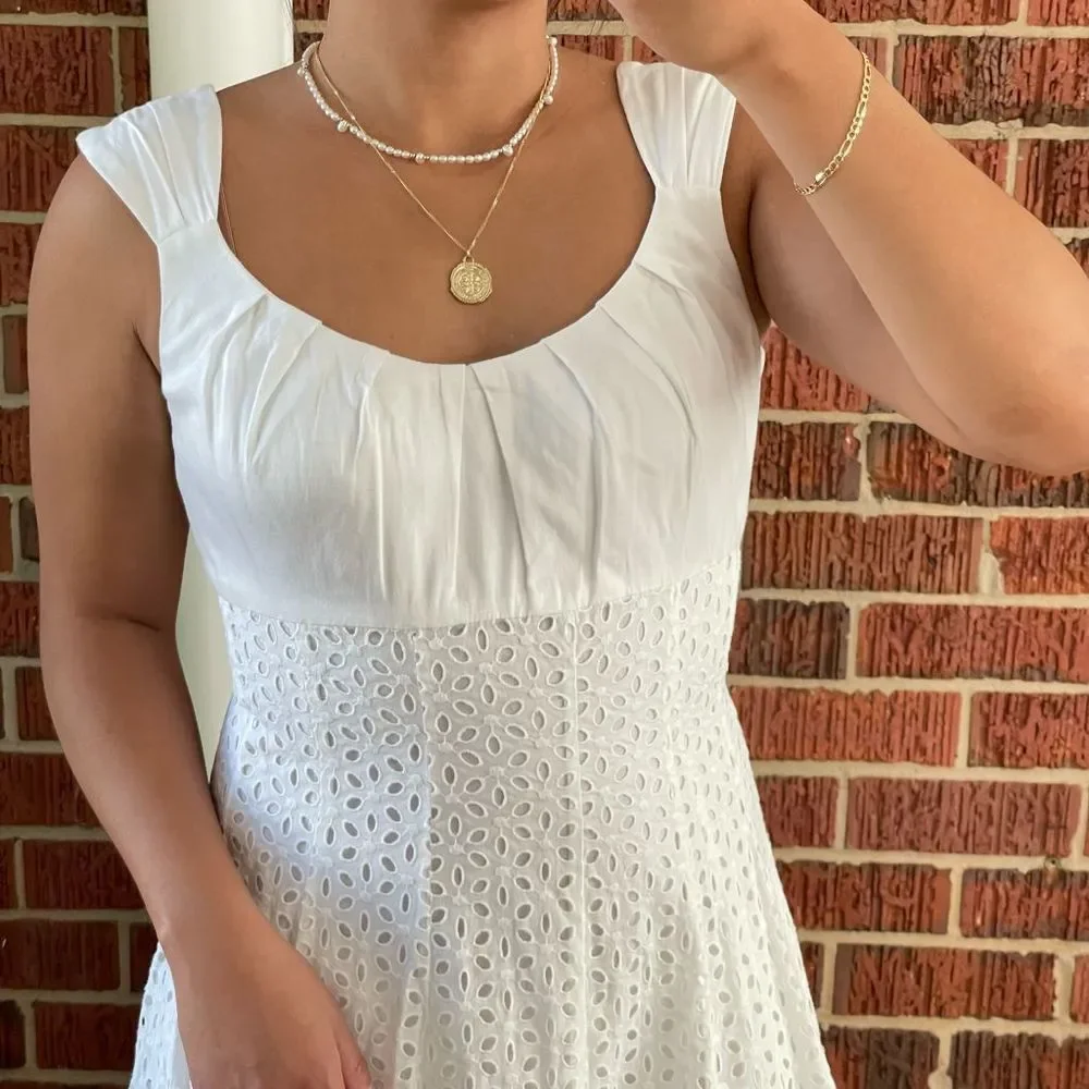 White eyelet midi dress - Picture 4 of 8